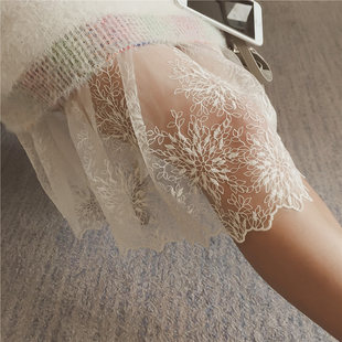 Shiffon lace skirt, mesh skirt, "fish tail" cut