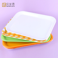 Hàng loạt các melamine bộ đồ ăn giả sứ tấm khay nhựa phòng khách sạn khay thức ăn nhanh bánh mì tấm hình chữ nhật tấm gỗ