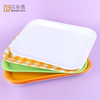 Hàng loạt các melamine bộ đồ ăn giả sứ tấm khay nhựa phòng khách sạn khay thức ăn nhanh bánh mì tấm hình chữ nhật tấm gỗ đĩa giấy dùng 1 lần