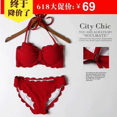 2018韩国游泳衣女性感比基尼两件套三点式大胸小胸聚拢分体泳装女-淘宝网