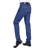 Mùa xuân và mùa hè người đàn ông trung niên của jeans overalls bông nam thẳng phần dày quần hàn bảo hiểm lao động dụng cụ túi phong cách vintage nam