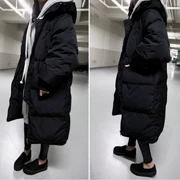 2018 Hàn Quốc kích thước lớn lỏng xuống bông của phụ nữ phần dài trên đầu gối bf sinh viên áo khoác vài dày bánh mì