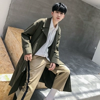 2018 mùa xuân mới thời trang phiên bản dài trên đầu gối áo khoác nam xu hướng Hàn Quốc phiên bản của mỏng mỏng phần áo khoác màu rắn áo gió nam đẹp