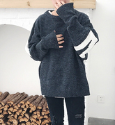 Vòng cổ mới lỏng bat tay áo nam áo len Hàn Quốc phiên bản của xu hướng áo len ulzzang những người yêu thích dài tay áo