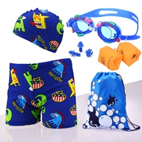 Trẻ em của bơi lội thân cậu bé phim hoạt hình bơi trunks hat set trẻ em lớn của trẻ em boyshort sinh viên bé áo tắm 2-15 tuổi đồ bơi liền thân cho bé gái