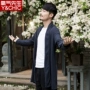 Trung quốc phong cách của nam giới áo gió linen coat Tang phù hợp với mùa hè kem chống nắng cotton linen phần dài scorpion coat mùa xuân áo gió đen