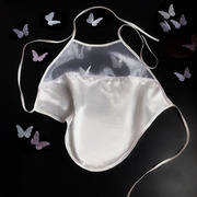 Trên cơ thể siêu cổ tích ba chiều bướm Nhật Bản tinh khiết sexy thêu hoa màu trắng tinh khiết khâu tạp dề vest bộ đồ ngủ