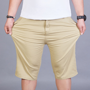 Mùa hè mỏng stretch kích thước lớn quần short giản dị của nam giới cắt quần cộng với phân bón để tăng chất béo chất béo loose loose quần thẳng