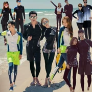 Bộ đồ lặn Hàn Quốc nữ chia áo tắm bốn dây khóa kéo dài tay quần chống nắng sứa quần áo bơi XL.