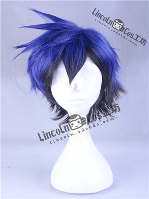 taobao agent Pseudo -pseudo -pseudo/fluffy short hair purple black gradient model/high temperature silk cosplay wig
