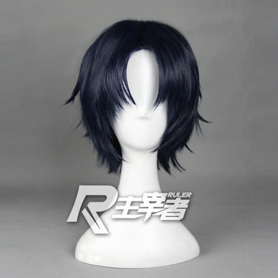 taobao agent The end of the seraph, onese red lotus ink, blue reflective medium, short hair cosplay wig fake hair forehead