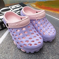 Женские тапочки в стиле Crocs, модные мюли, босоножки, коллекция 2018 года, закрытый носок, мягкая подошва, увеличивают рост