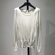 [Ling] đặc biệt thương hiệu quầy phụ nữ vòng cổ đan T-shirt trung tâm thu hồi quầy cắt mùa thu chống mùa giải phóng mặt bằng