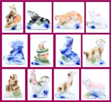 Керамический двенадцать зодиака Зодиака Город Таун Фэн Шуй Монастырь показывает крыса, корова Тигр Дракона змея, коза, куриная собака, свинья, свинья