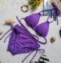 Mới ENKI Spa Sexy vú nhỏ bikini màu tím rắn với tấm đệm có thể tháo rời Pad không có hỗ trợ thép - Bikinis váy tắm biển đẹp