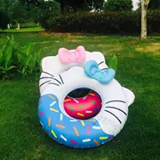 Dày inflatable vòng tròn phim hoạt hình bơi vòng chàng trai và cô gái trong quần trẻ em dưới chiếc nhẫn float dễ thương KT mèo bán buôn
