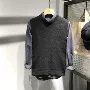 2018 thu đông nam mới màu rắn giản dị nửa cổ áo len áo len mỏng Hàn Quốc vest nam đồ vest nam đẹp