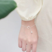 Đơn giản và đáng yêu chuông mèo tươi S925 sterling bạc vòng tay người yêu bạn gái quà tặng Nhật Bản và phụ nữ Hàn Quốc