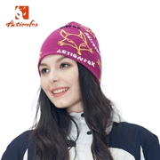Happy Fox Thể thao ngoài trời Ski Cặp đôi Mũ lạnh Mũ ấm đan Hai mặt Mặc mũ cá nhân 4445 - Mũ thể thao