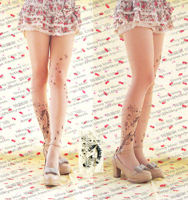 taobao agent Japanese Harajuku unicorn avatar and star ultra -thin tattoo tattoos tattoo pantyhose summer thin model