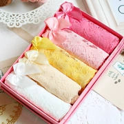 Summer Candy Color Lace Bow Cotton Quần lót Cô gái eo thấp Quần tam giác nữ Hộp quà tặng