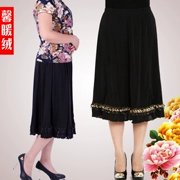 Váy trung niên và cũ Kích thước lớn váy lụa băng cao tuổi Váy dài cho phụ nữ trung niên - Quần áo của mẹ