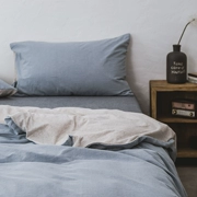 Muji bốn mảnh bông dệt bông đôi chính tả giường ngủ nude đơn giản tấm bông chăn - Bộ đồ giường bốn mảnh