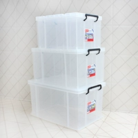 Прозрачный пластиковый ящик для хранения, большая коробка для хранения, увеличенная толщина