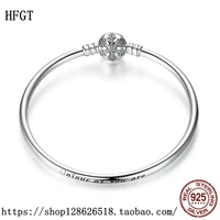 S925 sterling bạc vòng tay nữ bông tuyết đầu tròn vòng tay tình yêu tuyên bố chuỗi cơ sở phụ kiện DIY để gửi cho bạn gái bạn gái vòng tay vàng 18k