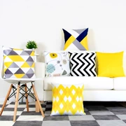 Hai mặt hiện đại nhỏ gọn mô hình hình học màu vàng- màu xám gối gối phòng khách sofa mô hình phòng gối Bắc Âu đệm