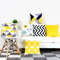 Hai mặt hiện đại nhỏ gọn mô hình hình học màu vàng- màu xám gối gối phòng khách sofa mô hình phòng gối Bắc Âu đệm gối ghế