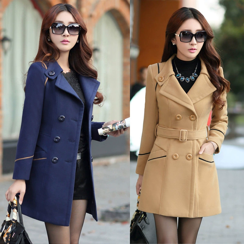 Áo len nữ thắt lưng dài đến eo là quần áo mỏng hơn của phụ nữ 25-30-40 tuổi Quần áo mùa thu và mùa đông kiểu mới Áo khoác dày Nizi - Trung bình và dài Coat