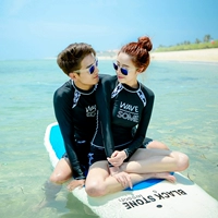 2017 Hàn Quốc dài tay áo tắm cặp đôi áo chống nắng dài tay áo đôi bộ đồ bơi thể thao Spa - Vài đồ bơi 	đồ đôi đi biển dep	