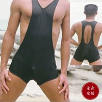 Mới Nhật Bản căng da cá mập căng da nam một mảnh áo tắm áo tắm nam phẳng lưng đen che sẹo - Nam bơi đầm quần bơi nam chính hãng