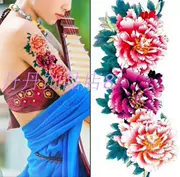 Nữ Hình xăm không thấm nước Nhãn dán Hoa mẫu đơn Trang phục chụp hình xăm Cơ thể Hàn Quốc Nhãn dán