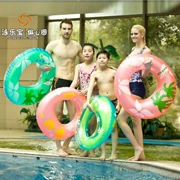Bơi vòng tròn lập dị Lebao Vòng bơi trẻ em dành cho người lớn Có thể ngồi mới Dễ dàng vẽ đôi bóng dày - Cao su nổi