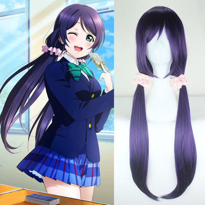 taobao agent Love Live! Tonjo Greek King model purple -black cos wigs of hair giving pink hair circles free shipping