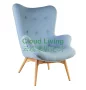 Bắc âu cánh hoa ghế thiết kế vải phòng chờ ghế gỗ rắn đơn giản sofa đơn ngồi có thể ngả pedal đồ nội thất tùy chỉnh ghế phòng khách