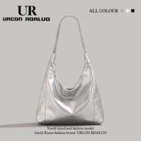 Расширенная серебряная сумка через плечо, вместительная и большая сумка на одно плечо, изысканный стиль, коллекция 2023