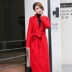 Áo len phụ nữ phần dài trên đầu gối Hàn Quốc phiên bản 2018 mới mùa thu và mùa đông Hàn Quốc áo len dày eo mẫu áo dạ nữ đẹp Accentuated eo áo