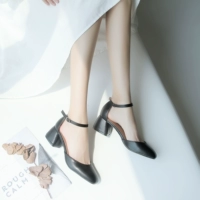 Gió nhẹ nhàng sang trọng phiên bản Hàn Quốc của Baotou dày với đôi giày cổ tích hoang dã dép gucci nữ