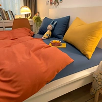 Скандинавский брендовый оранжевый комплект, модная простыня, пододеяльник, простой и элегантный дизайн, 4 предмета, 1.8м