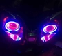 Jialing Horizon Road Race Golden Eagle Jin Jie JD150-31 ống kính đèn pha xenon đèn thiên thần lắp ráp mắt quỷ - Đèn HID xe máy 	đèn pha led 7 màu xe máy