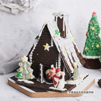 Khuôn làm bánh Giáng sinh nhà sô cô la khuôn 3 miếng DIY handmade nhựa sô cô la khuôn bánh trang trí hoa mảnh khuôn làm kem