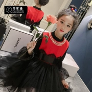 Chimiti Giải phóng mặt bằng màu đỏ Năm mới của trẻ em Váy Váy Công chúa Váy Cô gái Váy Tank Dress