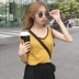 Hàn quốc phiên bản của mùa hè màu sắc hoang dã phù hợp với sling tops phụ nữ + cao eo đàn hồi chín điểm harem quần thời trang phù hợp với sinh viên triều đồ công sở nữ Bộ đồ