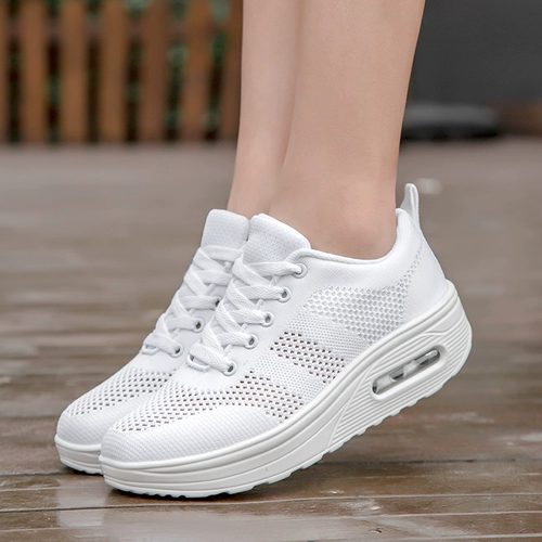 Дышащие туфли, летняя танцующая белая высокая обувь, мягкая подошва