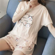 Đồ ngủ mùa hè của phụ nữ ngọt ngào ngắn tay Hàn Quốc phiên bản của bộ tươi hai mảnh sinh viên lỏng công chúa nhà dịch vụ có thể được đeo