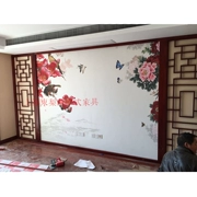 Thượng hải tùy chỉnh mới của Trung Quốc rắn cửa sổ gỗ TV nền tường gỗ gụ lưới cửa và cửa sổ phân vùng màn hình rỗng treo