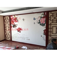 Thượng hải tùy chỉnh mới của Trung Quốc rắn cửa sổ gỗ TV nền tường gỗ gụ lưới cửa và cửa sổ phân vùng màn hình rỗng treo bình gỗ phong thủy